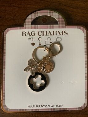NWT Bag Charms Multi Purpose Charm Clip Gold